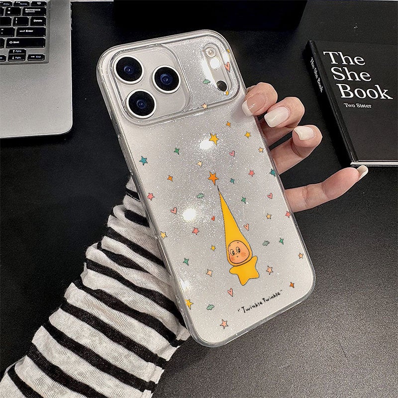 جراب هاتف Apple iPhone 17 Pro Max بتصميم كرتوني شفاف يضم شخصية صفراء - جراب ناعم مقاوم للصدمات مصمم بشكل إبداعي - Image 1