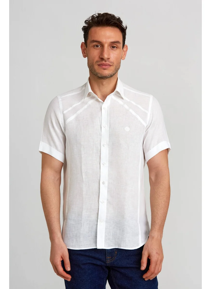Bisse Gm 231132 Kk New Sp Collar Shoulder and Front Yoke Piece Shirt White GM23Y231132_D01