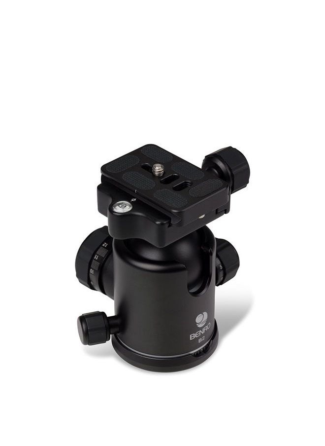 BENRO Triple Action Ballhead with PU60 Plate, 35.3 lb. Capacity- Black (B2) 