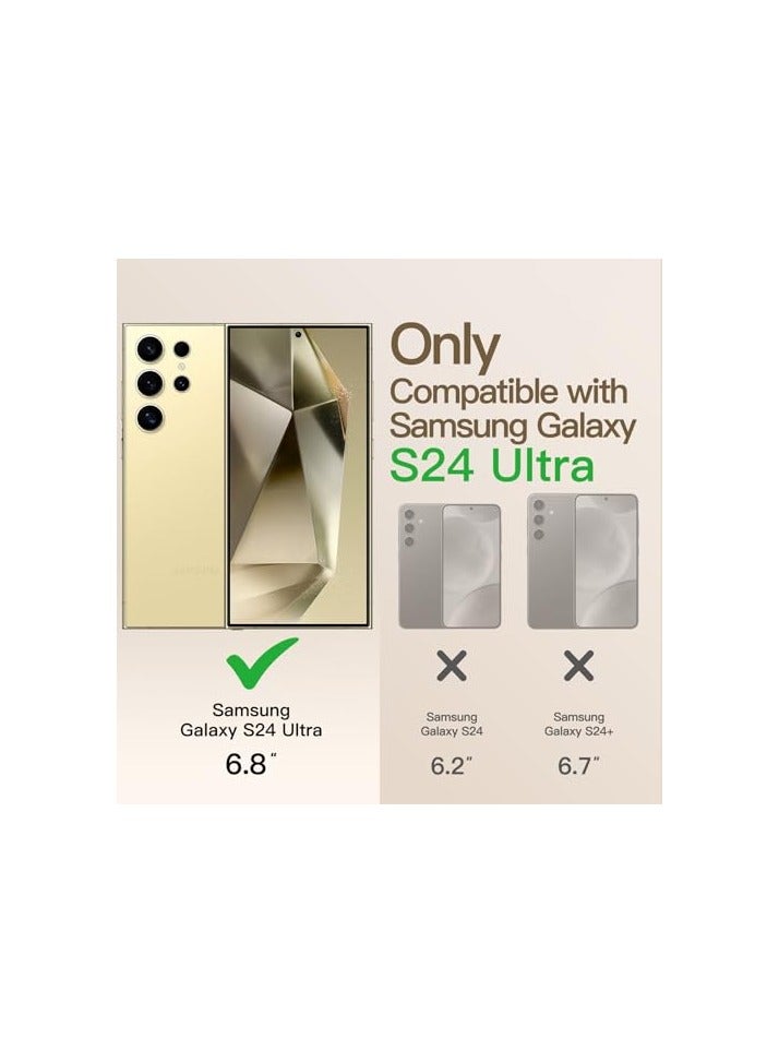 جي تيك حافظة JETech ناعمة وشفافة لهاتف Samsung Galaxy S24 Ultra مقاس 6.8 بوصة، حماية كاملة لعدسة الكاميرا، متوافقة مع الشحن اللاسلكي MagSafe، غطاء هاتف TPU مطلي بالكهرباء مقاوم للصدمات (أصفر تيتانيوم) - Image 3