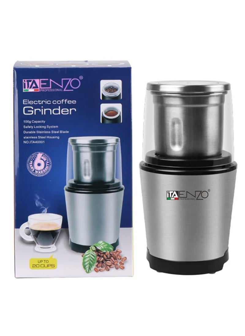 ENZO Mini Grinding Small Stainless Steel Bean Grinder Electric Coffee Grinder - ITA40001  - Image 2