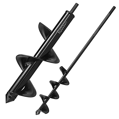 Ruooson 2Pcs Auger Drill Bit Planter, (3.7x11.8 and 1.9x14.5 in) Ruooson Spiral Auger for Planting Flower Bulb Auger, Rapid Planter Digger for 3/8" Hex Drive - Image 3
