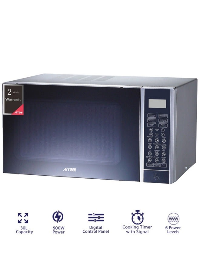 Arrow Microwave oven - Digital - 30L - 900W - Silver - RO-30MGS - Image 2