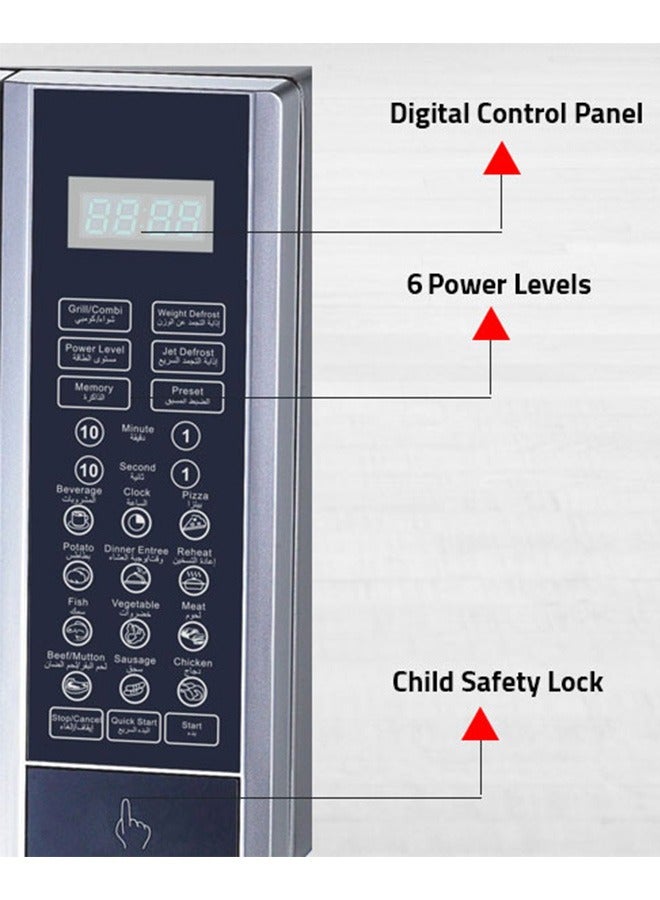 Arrow Microwave oven - Digital - 30L - 900W - Silver - RO-30MGS - Image 3