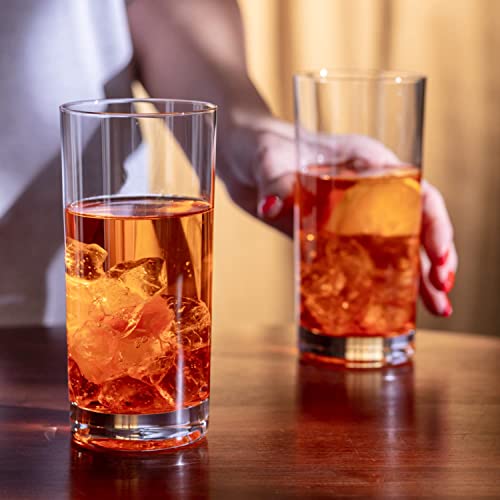 Krosno Highball Glasses, Set of 6, 11.8 oz, Blended Collection, Crystal Glass, Perfect for Everyday, Multipurpose Glasses, Dishwasher Safe, Made in Europe - Image 4