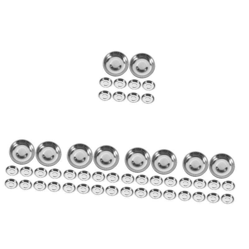 5 Metal Sauce Dishes for Dipping Condiment Bowls Set of 5 Plates 10pcs Each - Image 2