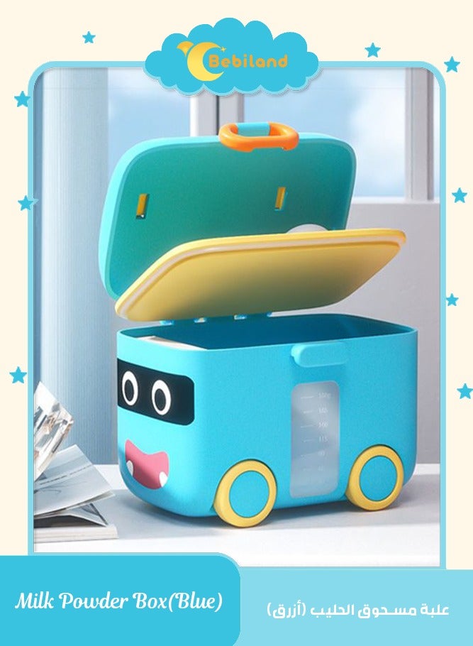 Bebiland 1 Piece Portable Milk Powder Container, Leak-Proof Snack Storage Box with Divided Compartments, Sealed Food Keep Fresh Container for Baby Formula, Fruits, Nuts (Blue) - Image 1