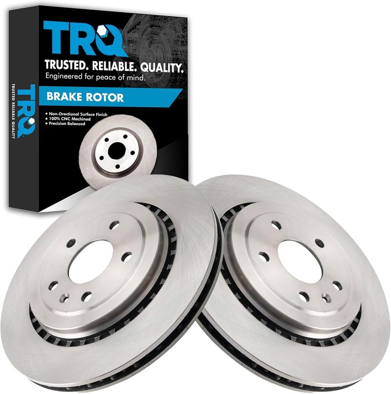 TRQ Rear Brake Rotor Set Vented Compatible with 2014-2019 Chevrolet Corvette - Image 1