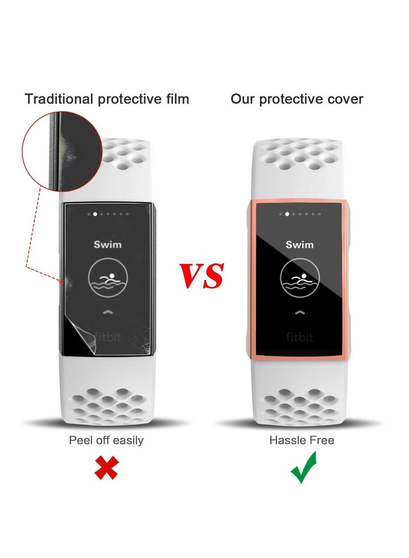 3Pcs Soft TPU Screen Protector for Fitbit Charge 4 and Charge 3 Full Protection Bumper Case Slim Fit - Image 2