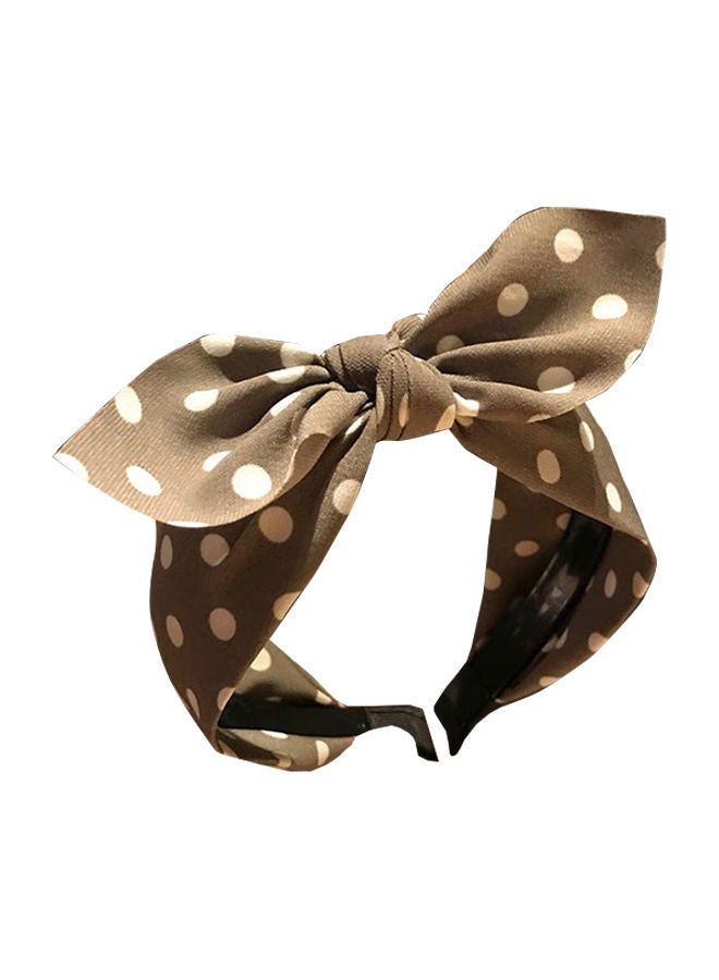 NIBEMINENT Polyester Bow Design Hair Band Brown