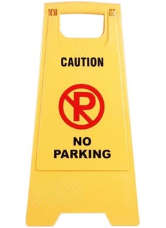 Scrolls No Parking Foldable Yellow Caution Board Anti Parking Barrier Sign Board Heavy Duty Plastic Weatherproof No Parking Barrier Portable Outdoor Double Sided Folding Self Standing Reserved Barrier  - Image 5