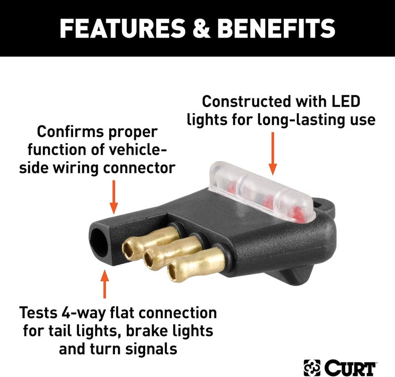 Curt موصل أسلاك مقطورة مسطح 4 دبابيس CURT 58261 - Image 3
