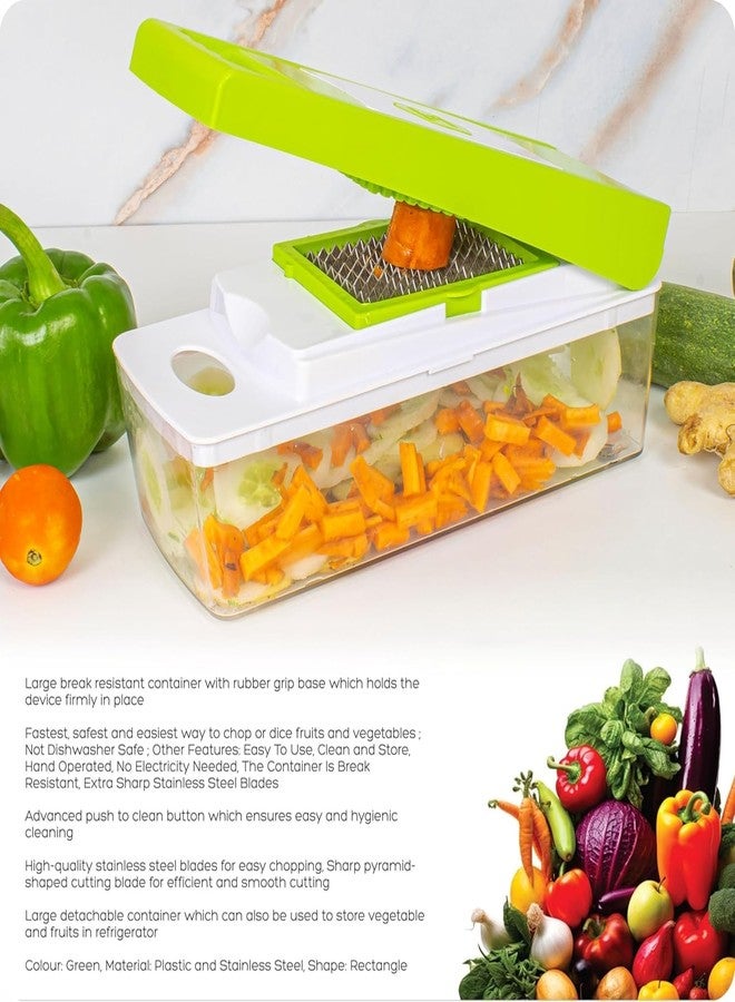 QUMAZZ 12 in 1 Multipurpose Chopper, Fruits & Vegetable Cutters, Grater Peeler Chipser, Unbreakable Food Grade Body, Easy Push to Clean Button Slicer Dicer, Chopper for Kitchen - Image 2