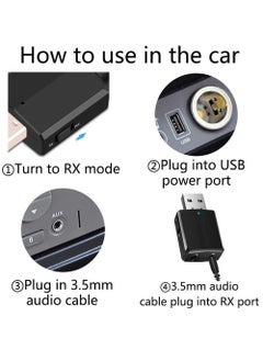 LAIAOCISI 3 in 1 Wireless V5.0 USB Audio Transmitter Receiver EDR Adapter Music Streaming with 3.5mm Cable for Car TV Headphones PC Home Stereo, USB Power Supply, Plug and Play  - Image 4