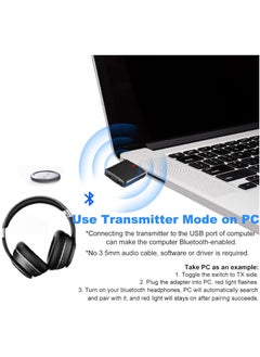 LAIAOCISI 3 in 1 Wireless V5.0 USB Audio Transmitter Receiver EDR Adapter Music Streaming with 3.5mm Cable for Car TV Headphones PC Home Stereo, USB Power Supply, Plug and Play  - Image 5
