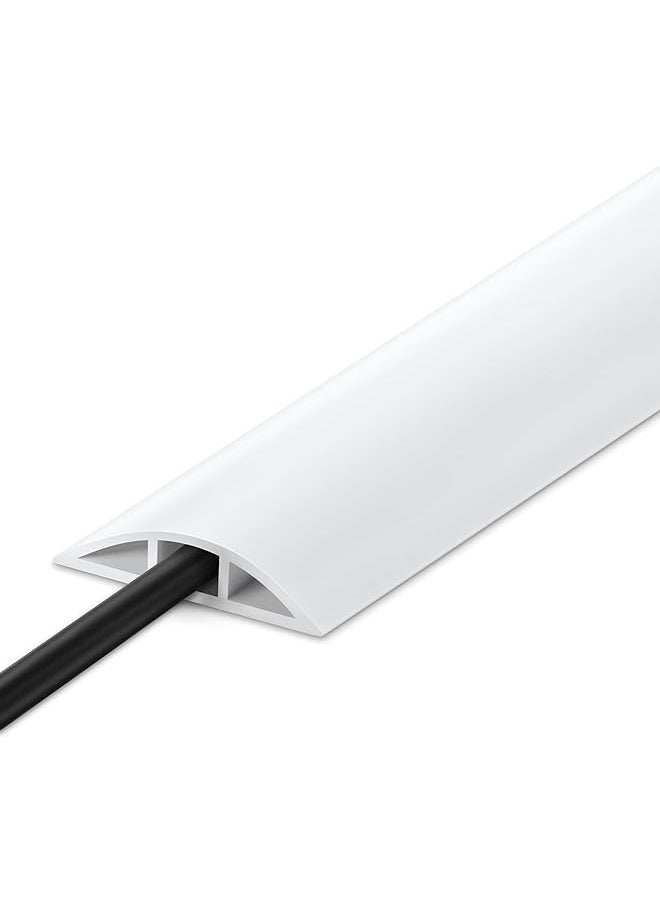 erorex 10Ft Floor Cord Cover White Cord Hider Floor Cable Floor Cover Power Cord Cover Durable Cord Covers For Wires On Floor Floor Cord Protector Hide Cords On Floor Cord Cavity: 0.4 Inch W X 0.24 Inch H  - Image 1