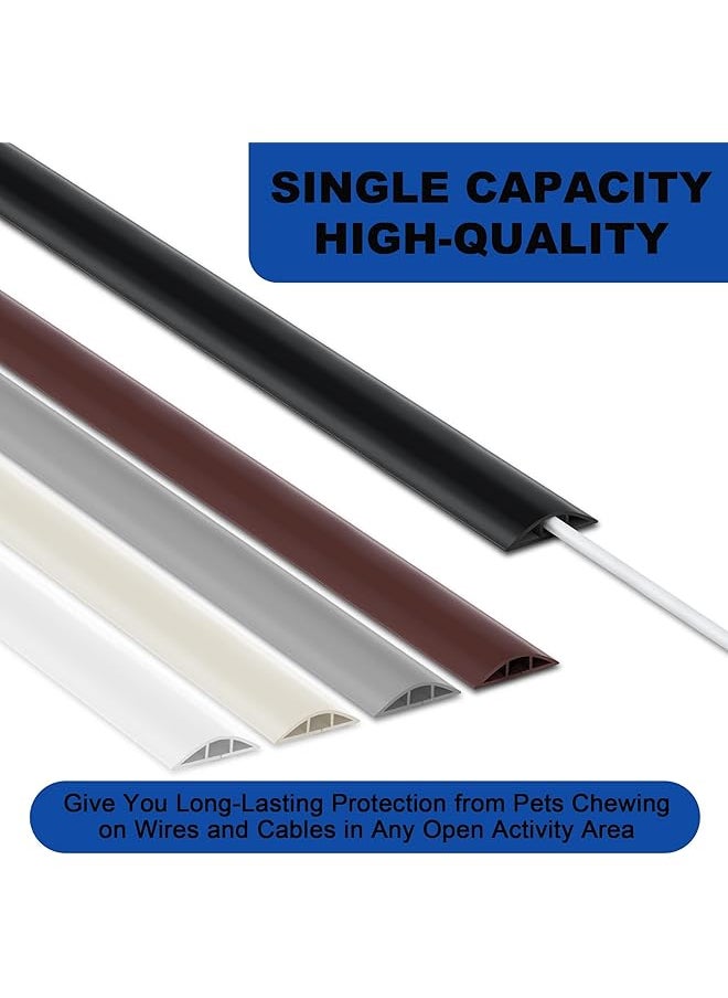 erorex 10Ft Floor Cord Cover White Cord Hider Floor Cable Floor Cover Power Cord Cover Durable Cord Covers For Wires On Floor Floor Cord Protector Hide Cords On Floor Cord Cavity: 0.4 Inch W X 0.24 Inch H  - Image 3