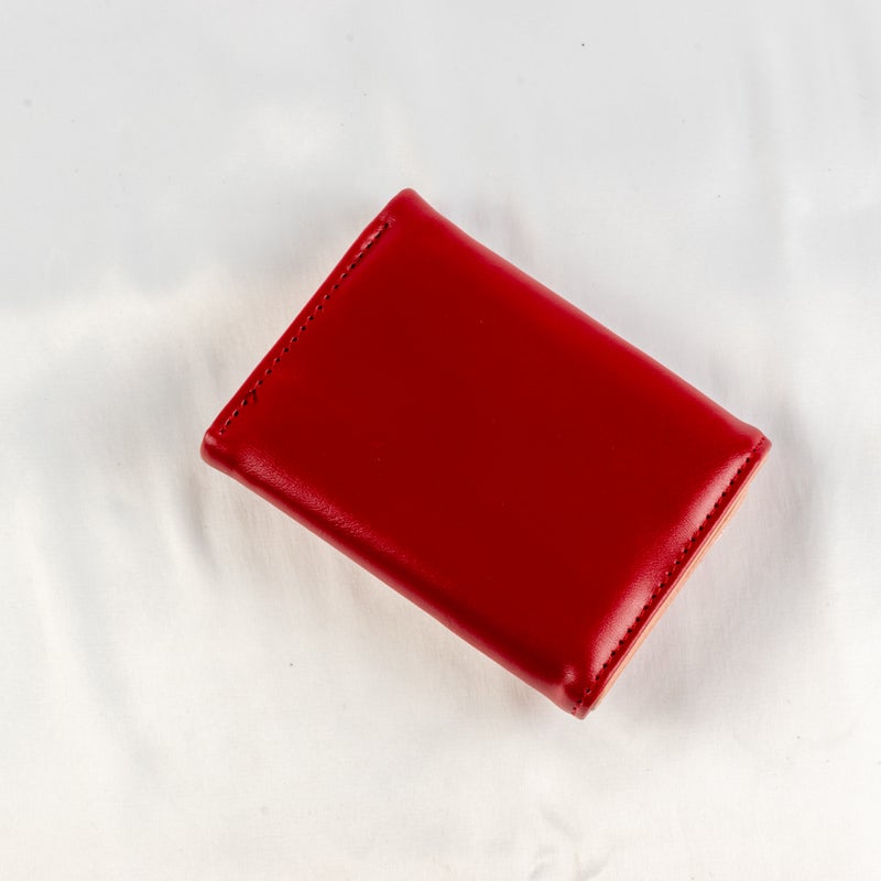 Leather Flip Wallet & Card Holder with Multiple Pockets - Maroon - Image 2