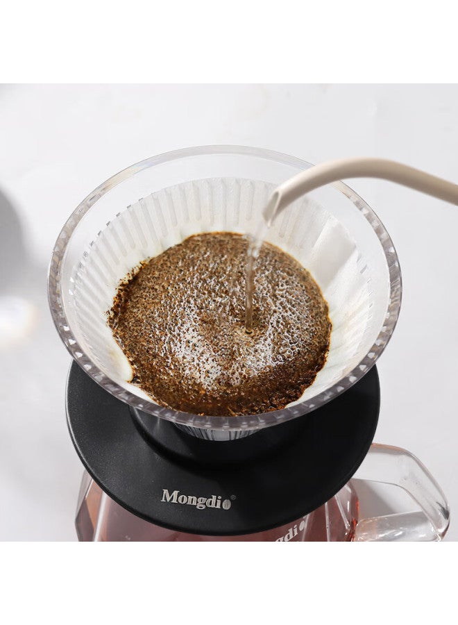 Mongdio Pour-over Coffee Dripper, V60 Filter Basket, Funnel Filter, V01 Filter Cup, Black Base - Image 5