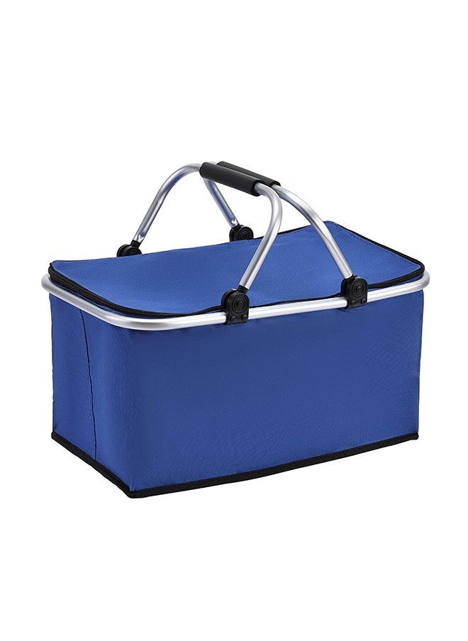 LAWAZIM Insulated Picnic Storage Basket -47x27x23cm Blue- Portable Lightweight Leakproof Thermal Cooler Basket with Collapsible Design and Zipper Closure - for Outdoor Picnics, Camping, and Tailgating  - Image 1