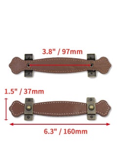 Y&D 6 Piece Surface Leather Furniture Handle 6.3" Vintage Style Strong Pull for Drawer Cabinet PU Luggage  - Image 5