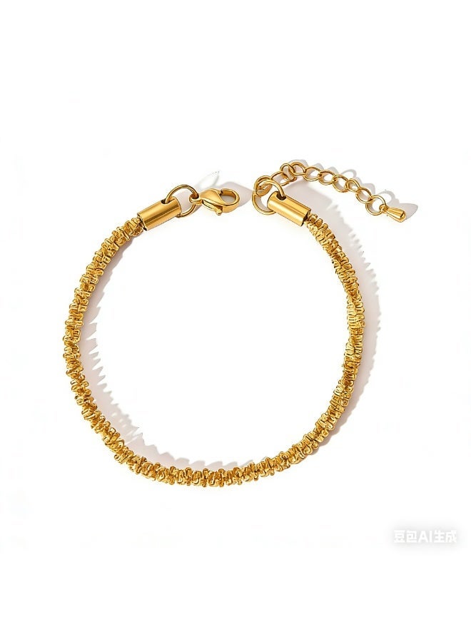 AMETOER 18K Gold Plated Bracelet Accessories | Versatile Stainless Steel Snake Chain, Cross Chain & Cuban Chain - Image 1