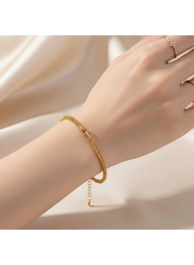 AMETOER 18K Gold Plated Bracelet Accessories | Versatile Stainless Steel Snake Chain, Cross Chain & Cuban Chain - Image 2