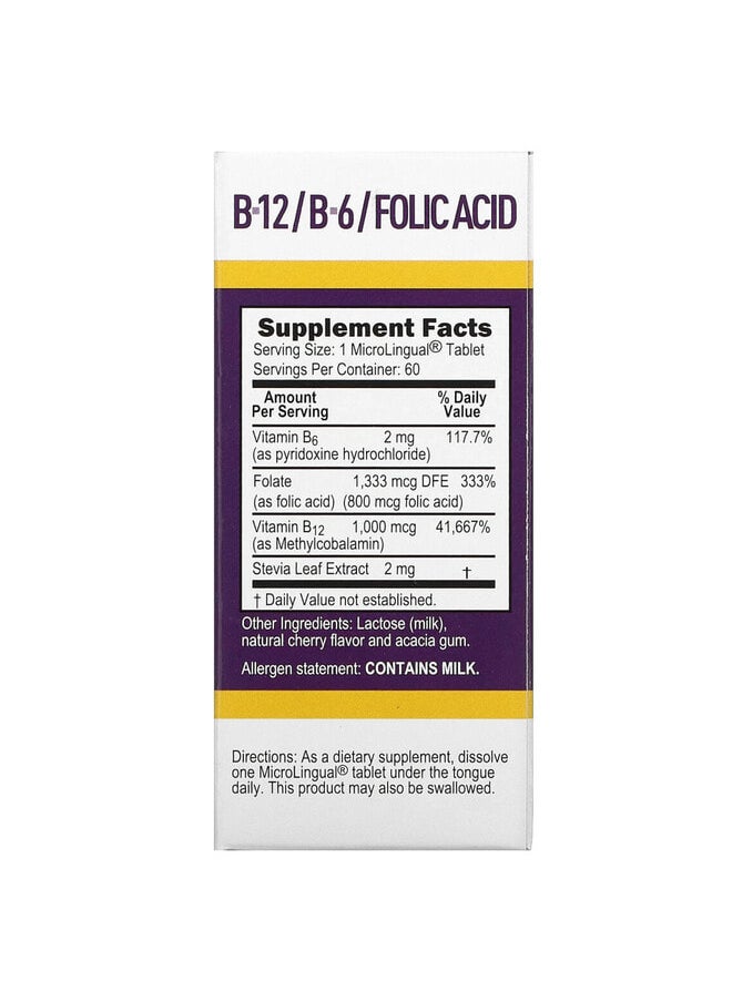 Superior Source Methylcobalamin B-12, B-6 & Folic, 60 MicroLingual Instant Dissolve Tablets  - Image 2