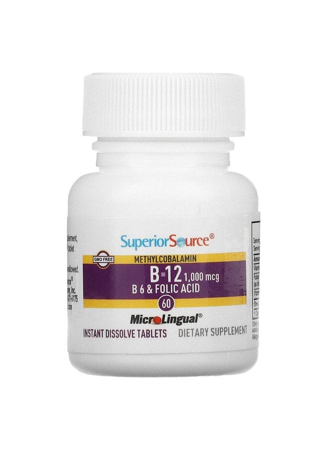 Superior Source Methylcobalamin B-12, B-6 & Folic, 60 MicroLingual Instant Dissolve Tablets  - Image 3