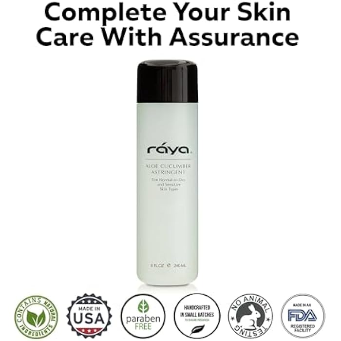 Raya Aloe Cucumber Astringent (202), Facial Toner for Dry and Sensitive Skin - Refreshing, Hydrating and Calming Formula, Gentle Pore Tightening Skincare, Cruelty, Paraben & Alcohol-Free, 8 fl oz - Image 5