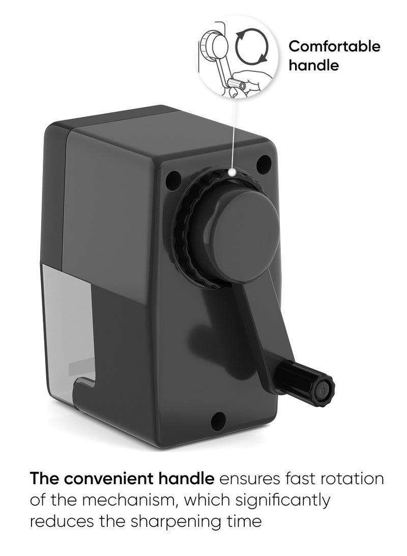 ErichKrause Mechanical sharpener M-Cube with a container, color: black (box 1 pc.)  - Image 2