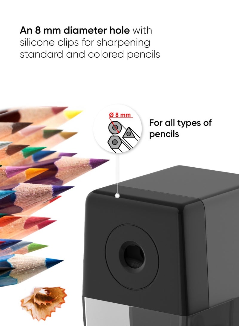 ErichKrause Mechanical sharpener M-Cube with a container, color: black (box 1 pc.)  - Image 4
