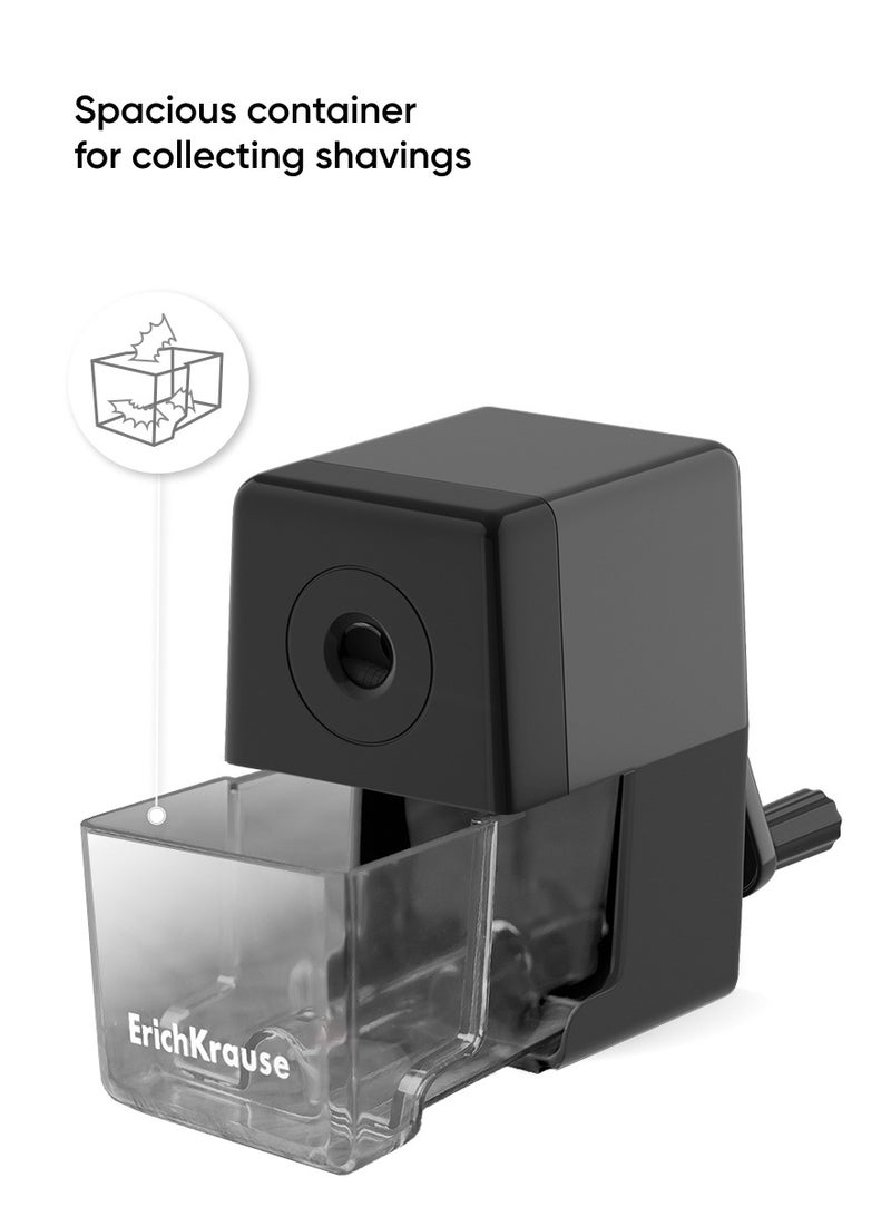 ErichKrause Mechanical sharpener M-Cube with a container, color: black (box 1 pc.)  - Image 3