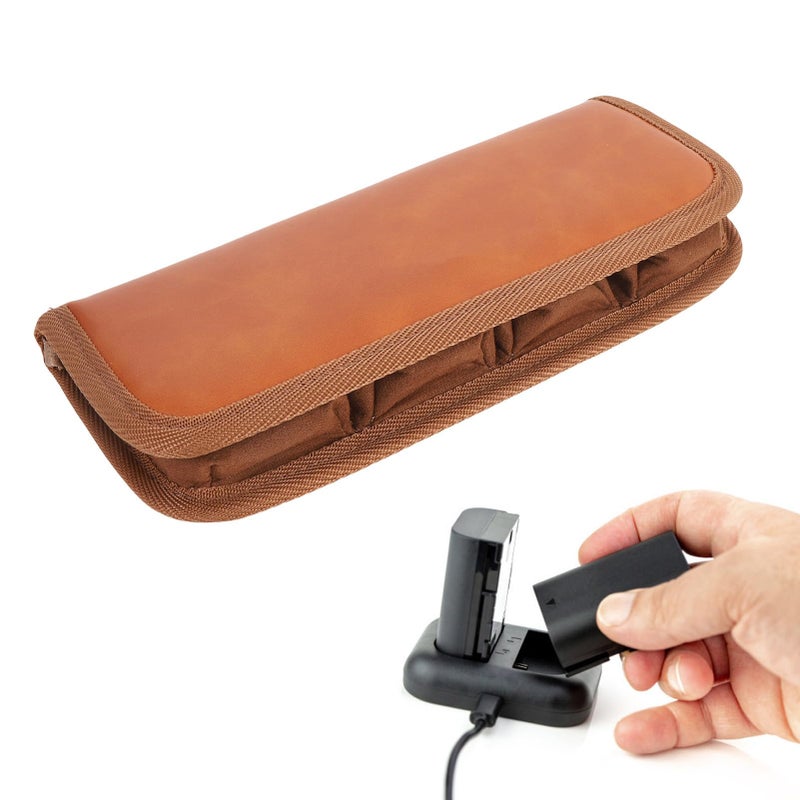 PU Leather Camera Battery Pouch Holder Storage Case for LP E10 E17 E6N NPFW50 FZ100 EN EL25 EL15 NP W235 - Image 3