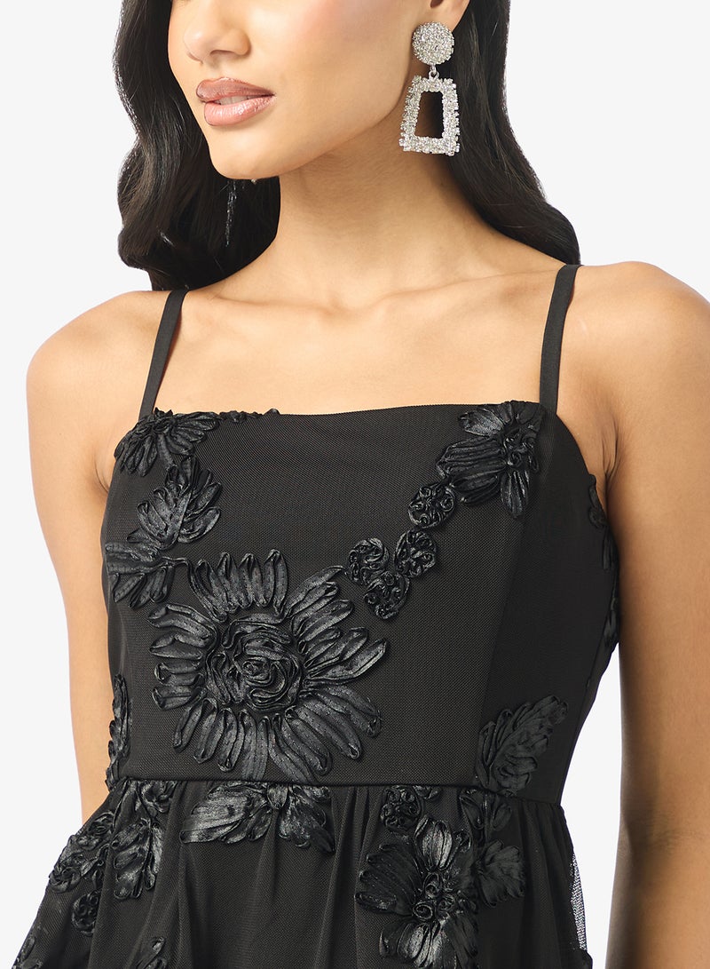 Maya Tiered Detail Strappy Midi Dress - Image 3