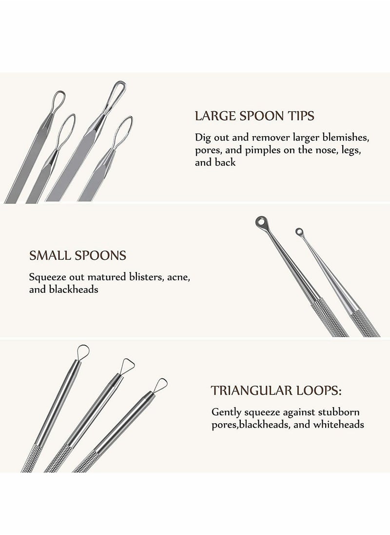 Excefore Blackhead Remover, Comedone Extractor, Curved Blackhead Tweezers Kit  - Image 4