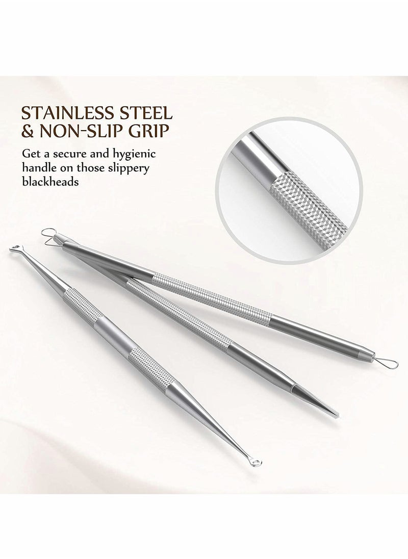 Excefore Blackhead Remover, Comedone Extractor, Curved Blackhead Tweezers Kit  - Image 3