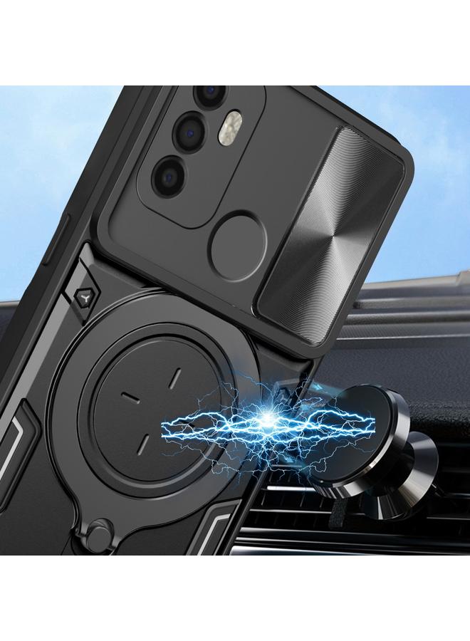 erorex Case For OPPO A53 4G CD Texture Sliding Camshield Magnetic Holder Phone Case - Image 4