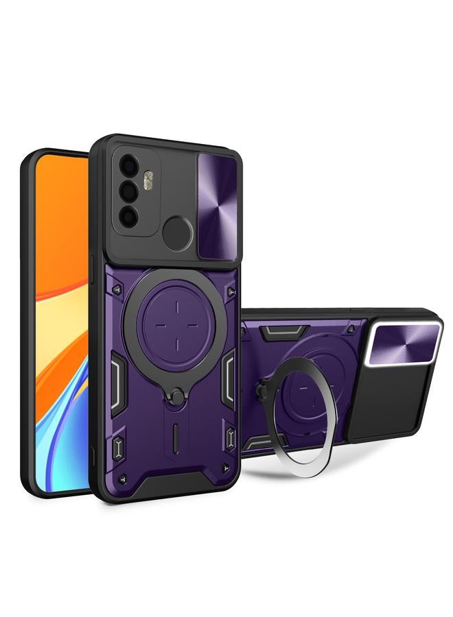 erorex Case For OPPO A53 4G CD Texture Sliding Camshield Magnetic Holder Phone Case - Image 1