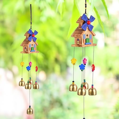 Hindcraft Wind Chimes for Home & Balcony Decor, Metal Hanging Outdoor Garden Terrace, Feng Shui Positive Energy Good Luck & Vastu, Decorative Musical Gift for Patio, Living Room & Office - Image 1
