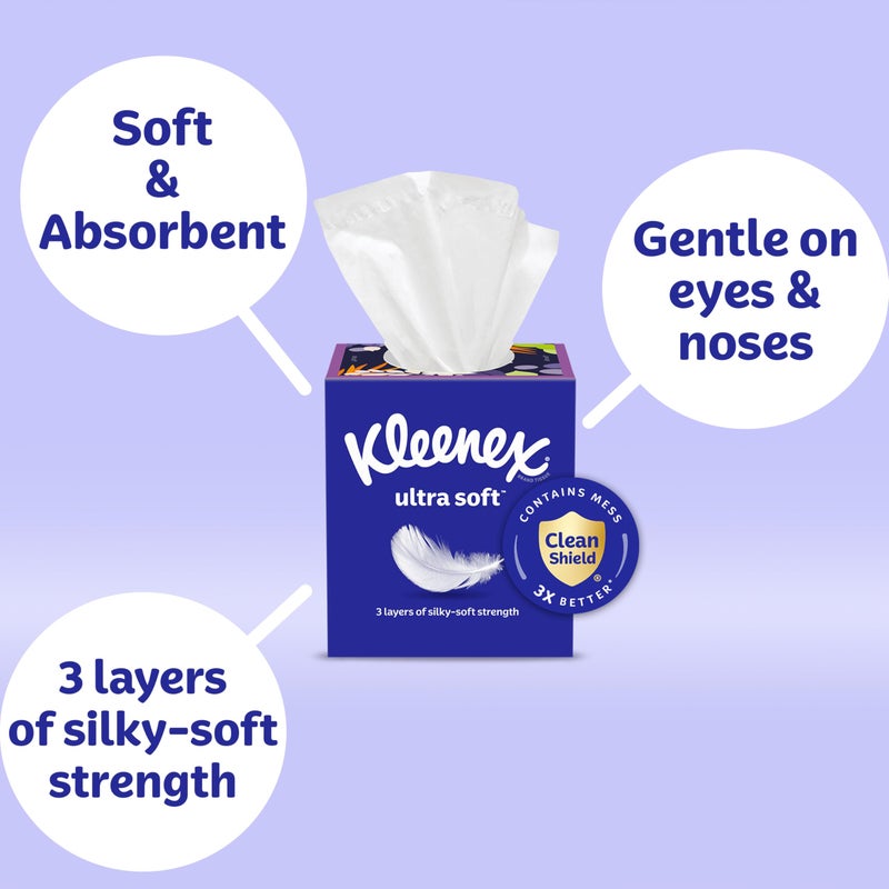 Kleenex Ultra Soft Facial Tissues, 8 Flat Boxes, 180 Tissues per Box, 3-Ply, Packaging May Vary - Image 4