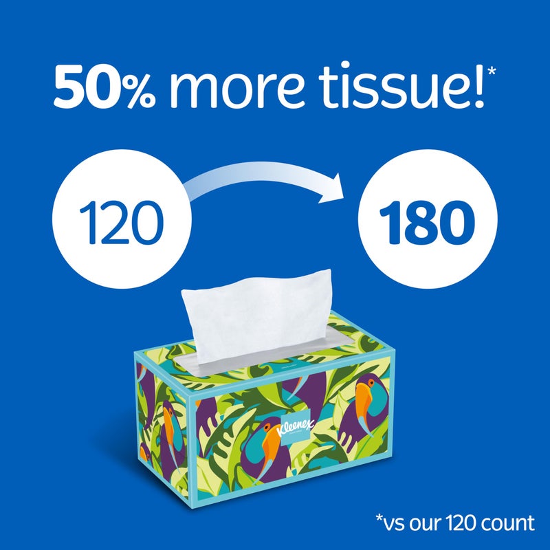 Kleenex Ultra Soft Facial Tissues, 8 Flat Boxes, 180 Tissues per Box, 3-Ply, Packaging May Vary - Image 3