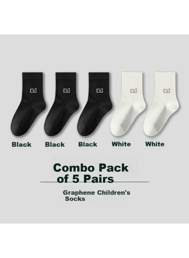 Cotton weapons Mian Graphene Pure Cotton Children's Socks, 7a Grade Antibacterial And Odor-resistant, Mid-calf Socks For Boys And Girls, Youth Seamless Socks - Image 5
