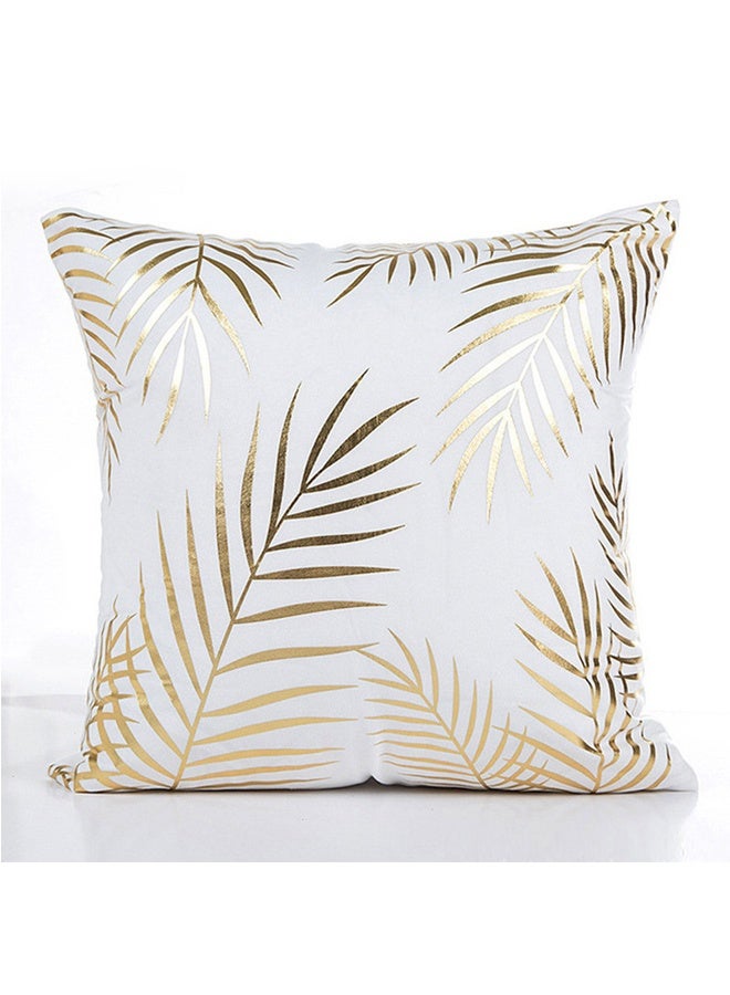 1 قطعة  غطاء وسادة زخرفي مطبوع بأوراق الشجر ومناسب للبشرة   45 × 45 سم - Image 1