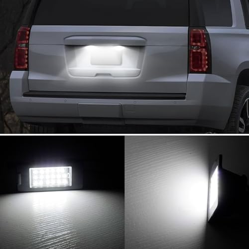 Bestview LED License Plate Lights Tag Lamp Assembly for 2015-2020 Chevy Tahoe Suburban Malibu/GMC Yukon XL/Cadillac Escalade ATS,Rear License Plate Lamp 6000K White,Pack of 2 - Image 2