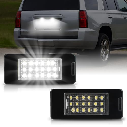 Bestview LED License Plate Lights Tag Lamp Assembly for 2015-2020 Chevy Tahoe Suburban Malibu/GMC Yukon XL/Cadillac Escalade ATS,Rear License Plate Lamp 6000K White,Pack of 2 - Image 1