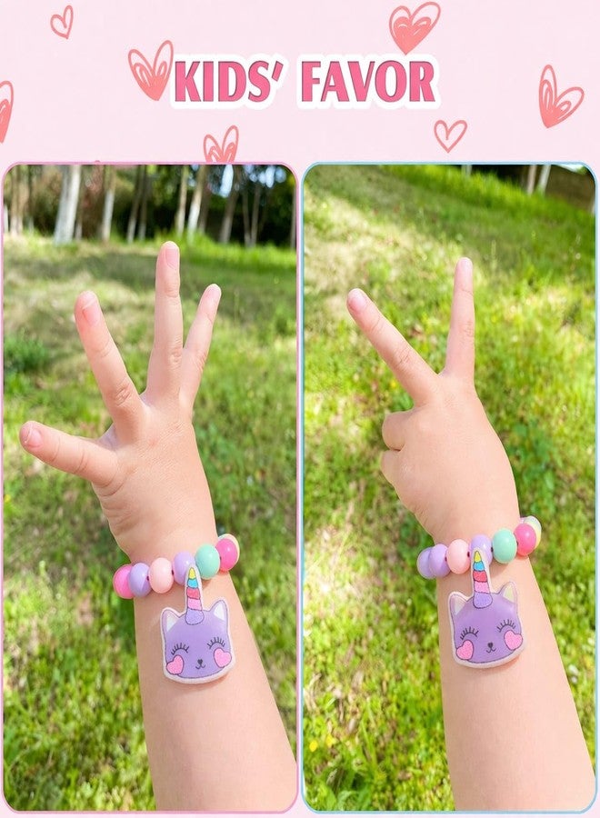 TERA13 Beaded Bracelet For Girls & Women, Unicorn Charm Bracelet, Stretchable And Adjustable Colourful Hand Bracelet, Best Friend Bracelet Set, Return Gifts For Girl, Cute Bra-celet, Random Color (4 Pcs) - Image 4