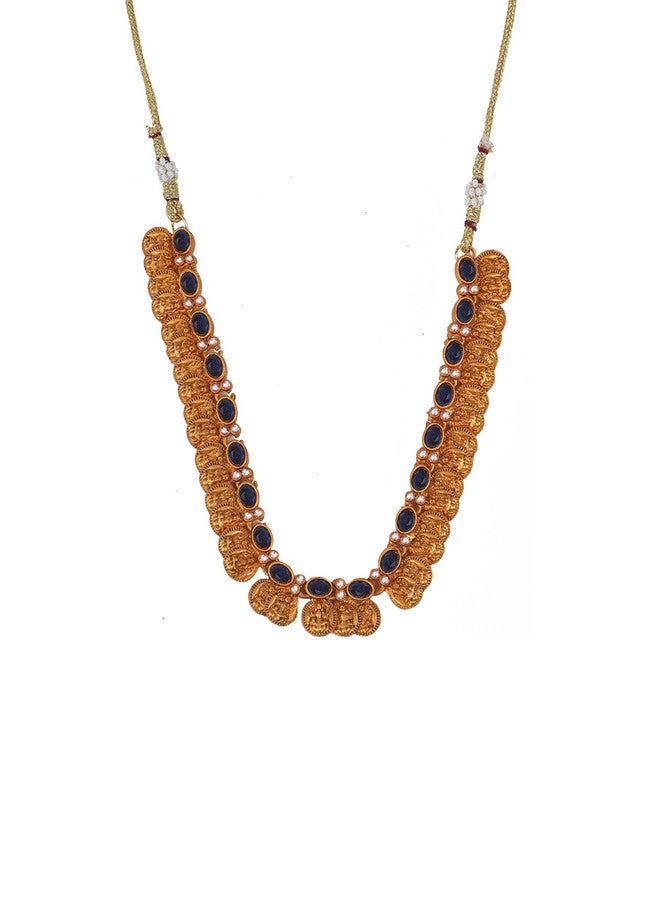 StileAdda Gold Plated Stone Studded Laxmi Coin Jewellery Set - Image 3