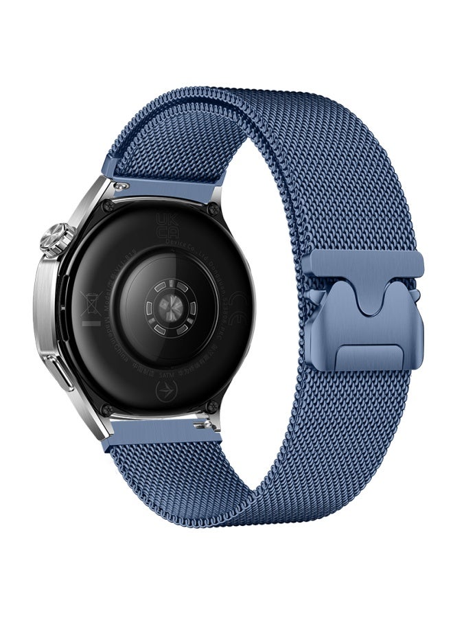 Wei Qiantu سوار معدني ميلانو مع مشبك مظلة لسوار هانواتش Huawei Watch Strap Gt5/5pro/gt4/watch4pro - 46/48 - توباز أزرق - Image 1