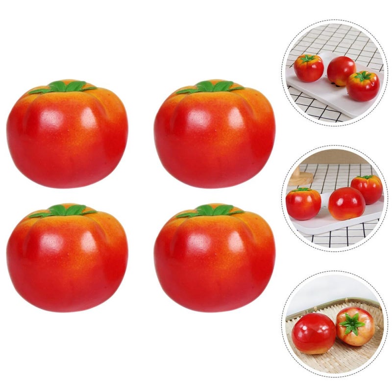 نماذج طماطم صغيرة واقعية، خضروات اصطناعية، ديكور المنزل، عرض المطبخ، دعائم الحفلات 4 قطع - Image 4